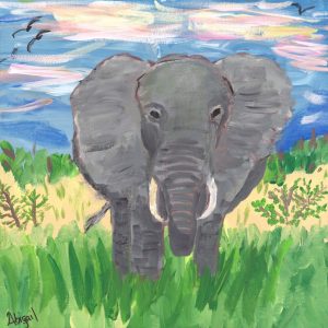 Elephant<br>Original Available – 12×12 – $200