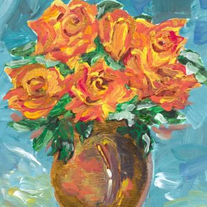 Orange and Yellow Roses<br>Original Sold