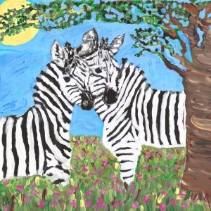 Zebras<br>Original Available – 14×14 – $200