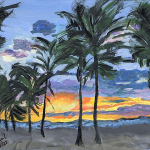 Sunset Palms – Original Available – 24 x 36 – $400