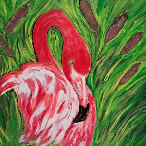 Face of a Flamingo<br>Original Available – 16×20 – $400