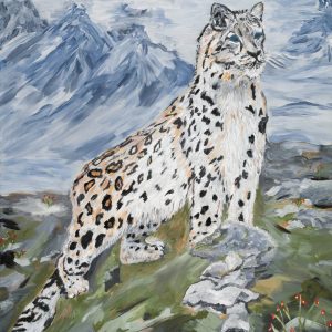 Snow Leopard<br>Original Available – 24×30 – Canvas – $850